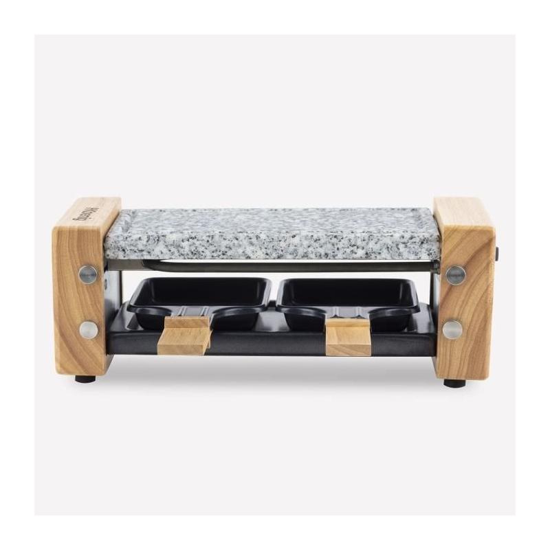 Raclette et pierre à cuire 2 personnes design bois, H.Koenig
