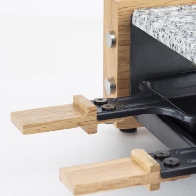 Raclette et pierre à cuire 2 personnes design bois, H.Koenig