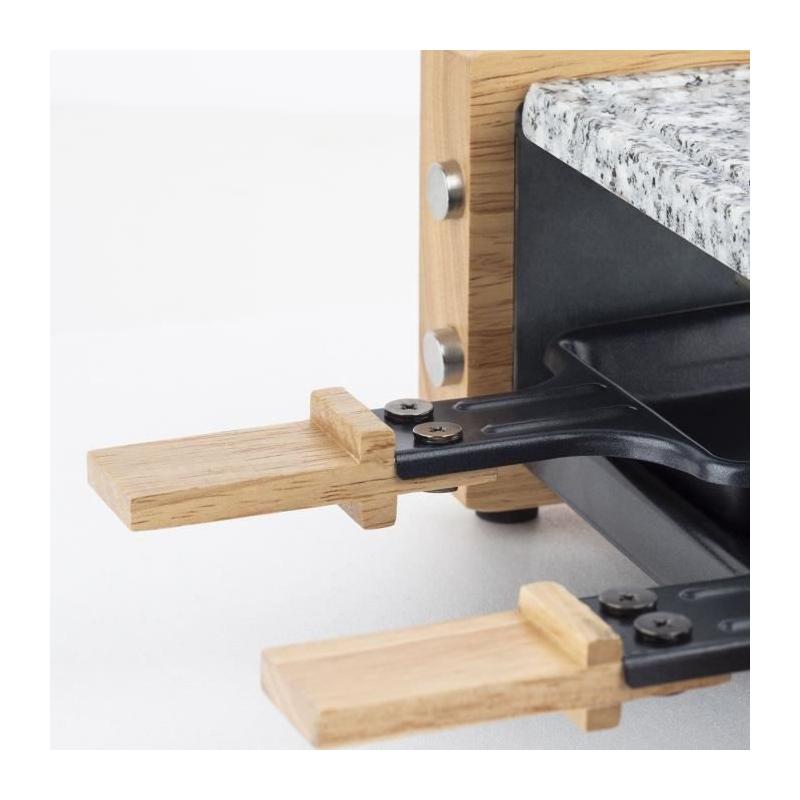 Raclette et pierre à cuire 2 personnes design bois, H.Koenig