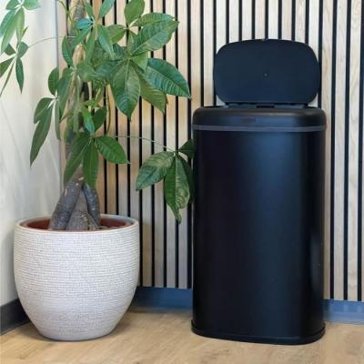 Poubelle automatique 58L LOGAN - Inox noir mat