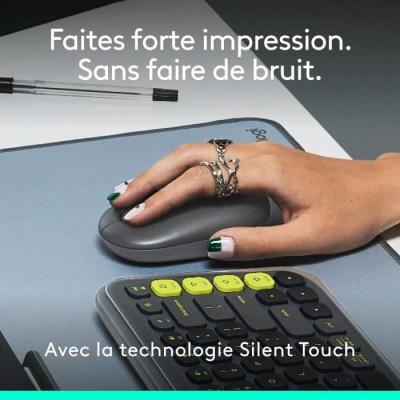 Souris sans fil Logitech Pop Mouse - Graphite, compacte et moderne