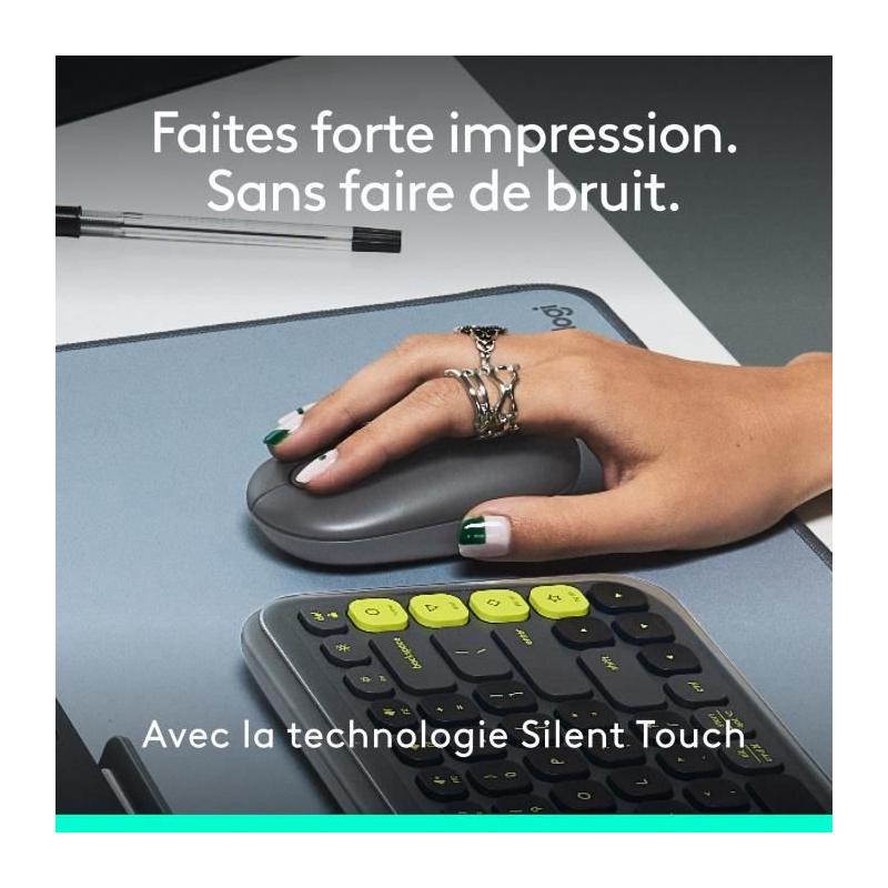Souris sans fil Logitech Pop Mouse - Graphite, compacte et moderne