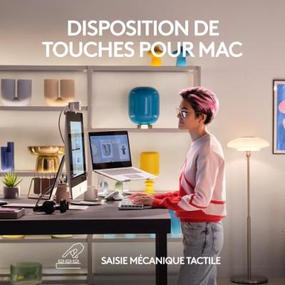 Clavier Logitech MX Mini Mac Sans Fil - Gris Pale