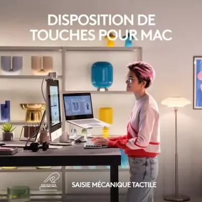 Clavier Logitech MX Mini Mac Sans Fil - Gris Pale