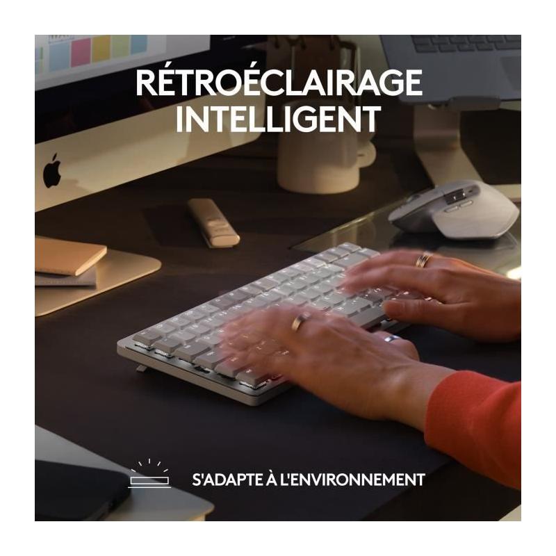 Clavier Logitech MX Mini Mac Sans Fil - Gris Pale