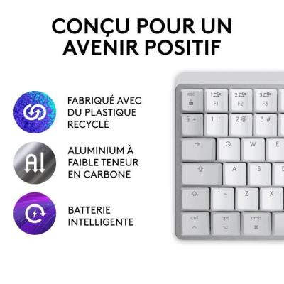 Clavier Logitech MX Mini Mac Sans Fil - Gris Pale