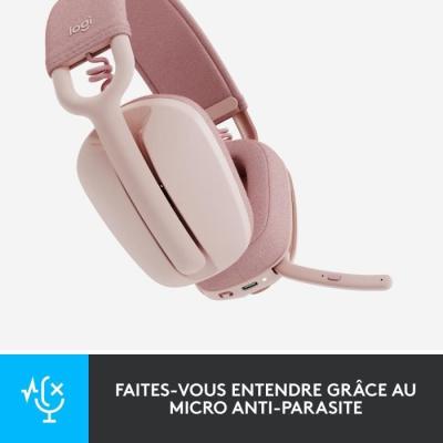 Casque PC Logitech Zone Vibe 100 Rose - Micro anti-bruit