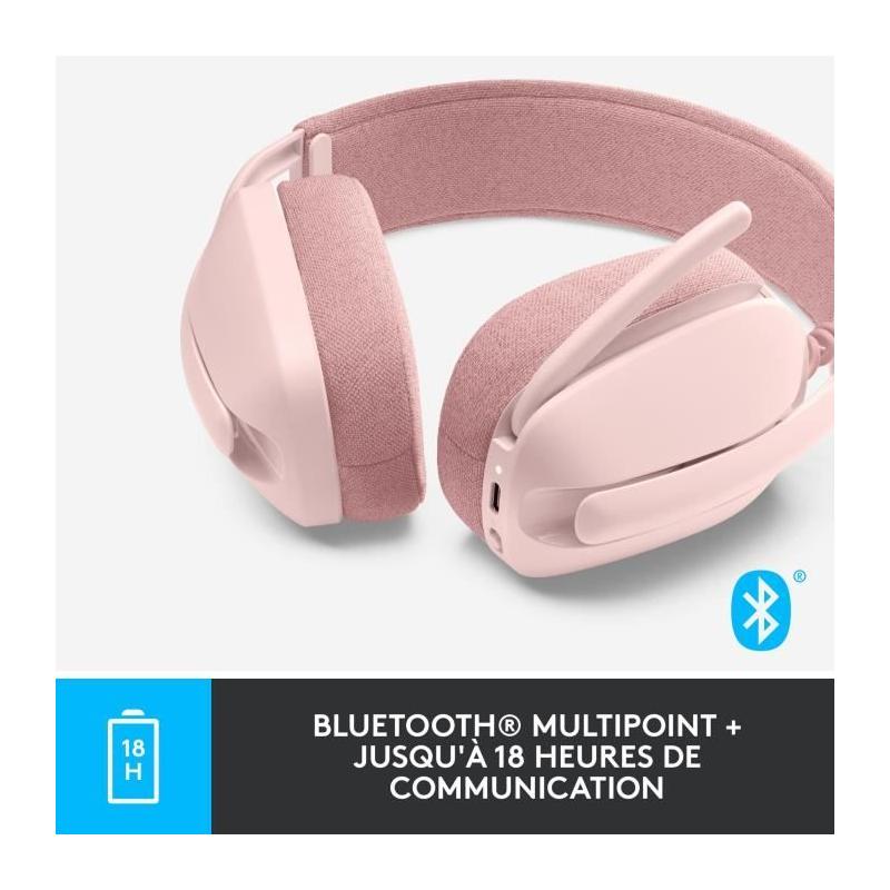 Casque PC Logitech Zone Vibe 100 Rose - Micro anti-bruit
