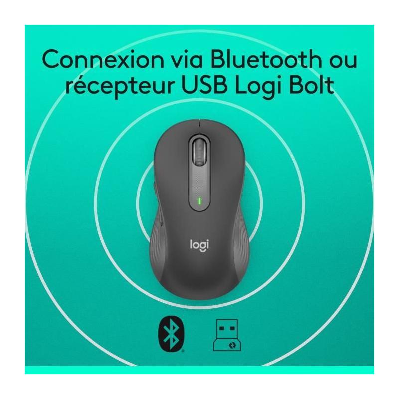 Souris Logitech M650 sans fil - Silencieuse et Graphite