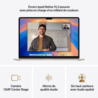 MacBook Air M4 2025: RAM 16Go, Stockage 512Go, CPU et GPU 10 coeurs - Lumiere Stellaire