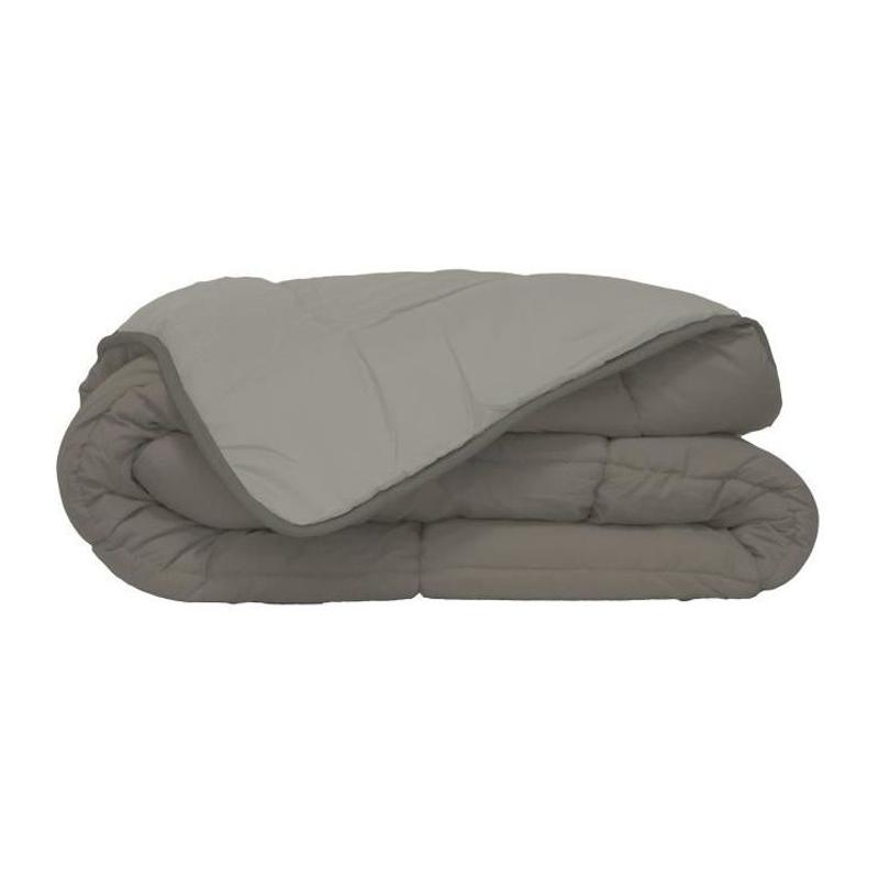 Couette chaude Microfibre 400g/m² Taupe & Lin 140x200cm - Confort et chaleur pour vos nuits