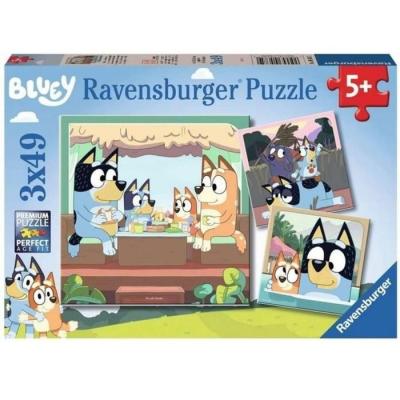 Puzzle 3x49 pièces Les aventures de Bluey - Ludique et éducatif