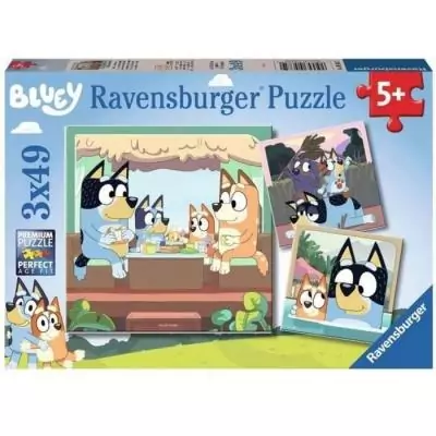 Puzzle 3x49 pièces Les aventures de Bluey - Ludique et éducatif