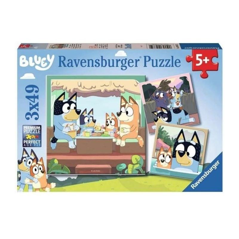 Puzzle 3x49 pièces Les aventures de Bluey - Ludique et éducatif