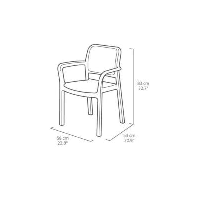 Ensemble de 6 fauteuils de jardin en résine gris graphite - Allibert