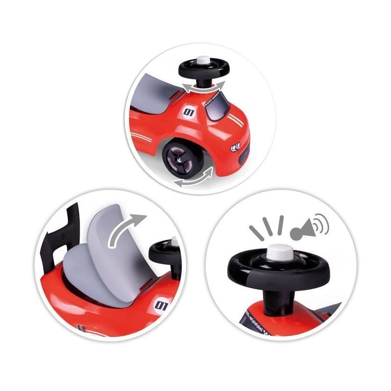 Porteur enfant 2 en 1 Smoby - Auto Rouge - Fabrication française