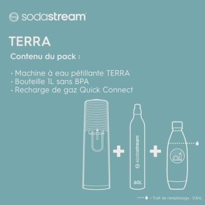 Machine à eau pétillante SODASTREAM - Terra Blanche - Recharge 60L