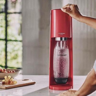 Machine à eau pétillante SODASTREAM - Rouge Terra - Avec recharge gaz 60L