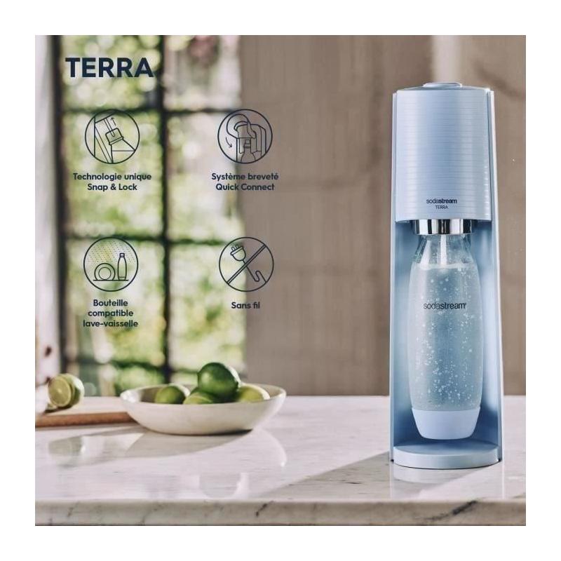 Machine à eau pétillante SODASTREAM - TERRA Bleu - Kit pratique