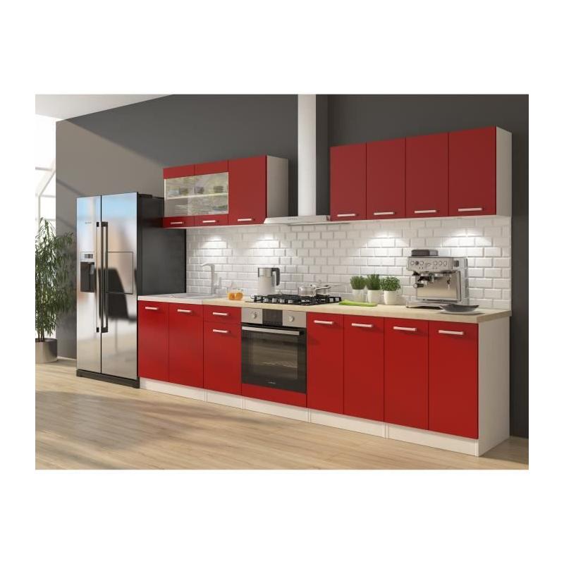 ULTRA Cuisine avec Meuble Four et Plan de Travail Inclus - Rouge mat