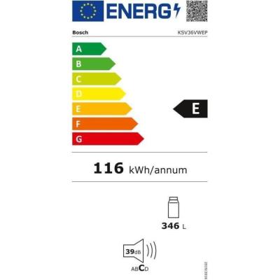Bosch Serie 4 KSV36VWEP réfrigérateur Pose libre 346 L E Blanc