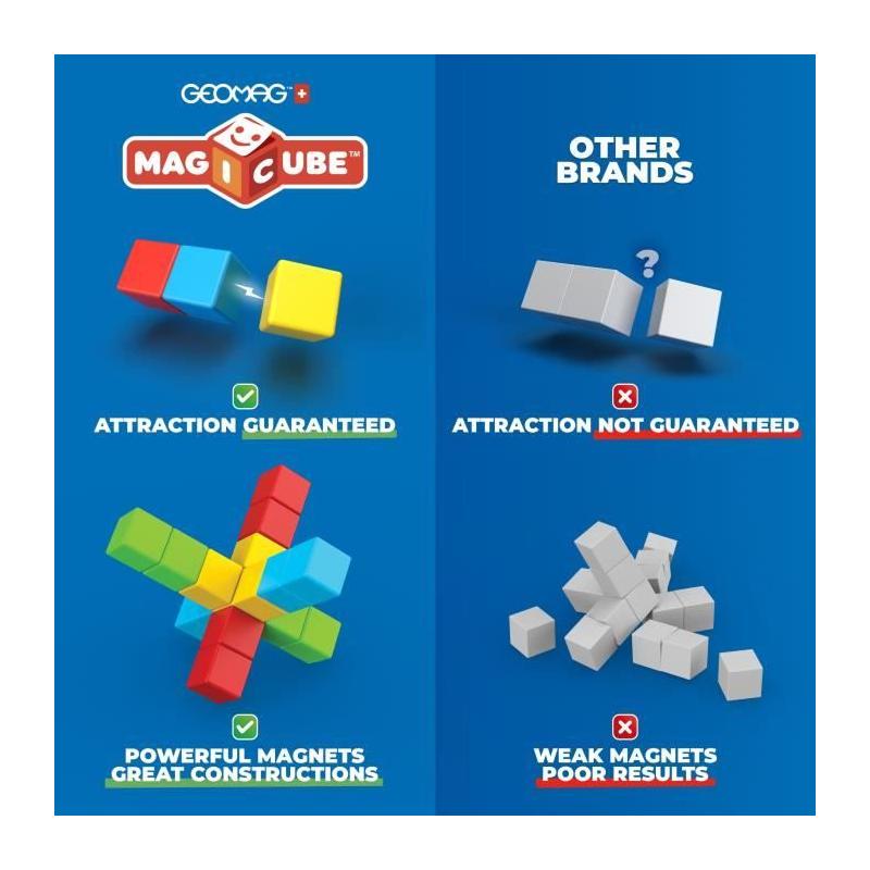 Jeu de construction magnétique - GEOMAG Magicube 060 - 6 pièces recyclées