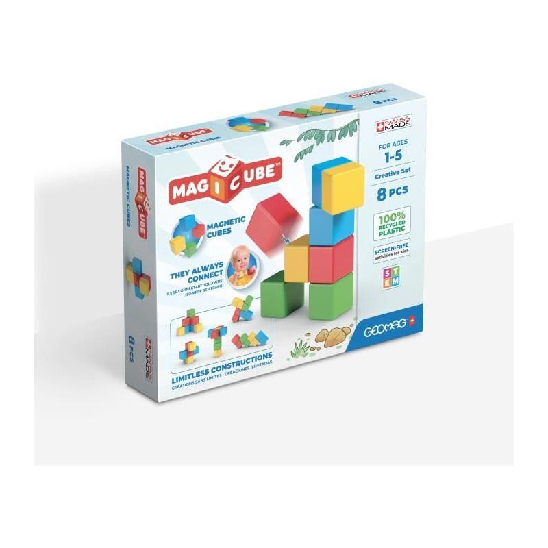 Jeu de construction magnétique recyclé - GEOMAG Magicube - 8 pièces