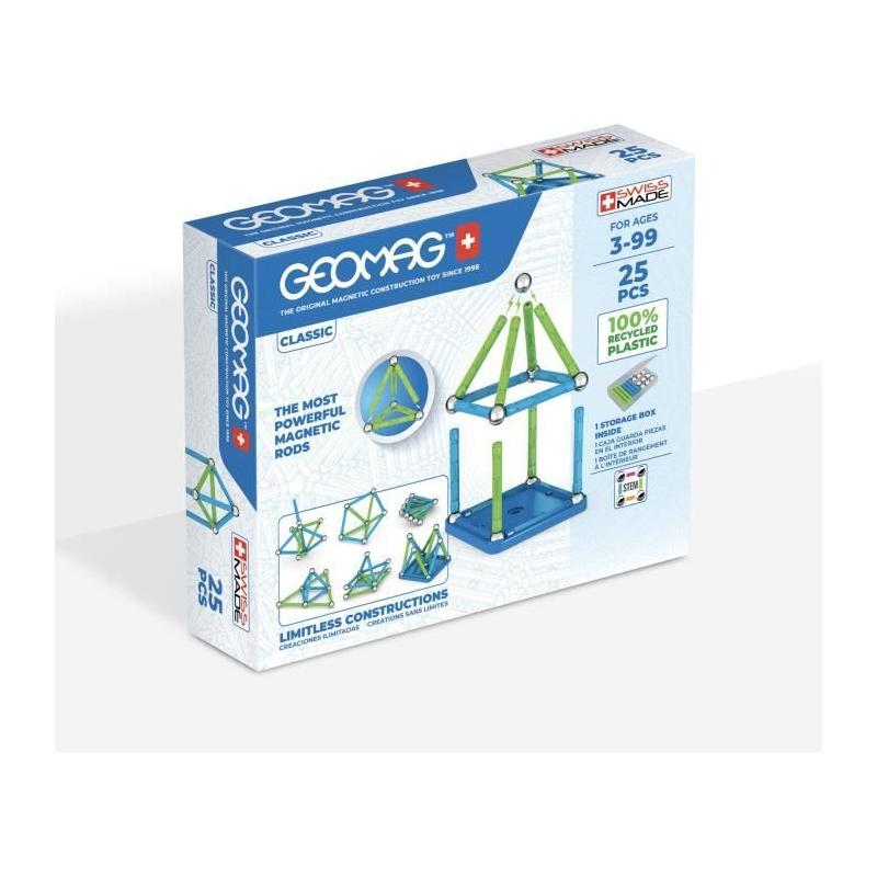Jeu de construction magnétique GEOMAG Classic Recycled 25 pièces