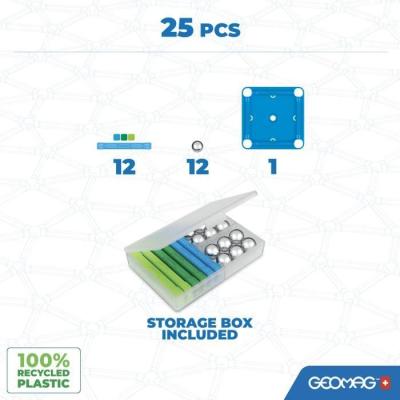 Jeu de construction magnétique GEOMAG Classic Recycled 25 pièces