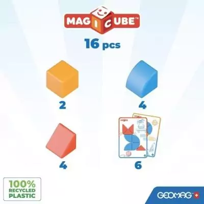 Blocs magnétiques GEOMAG Magicube - 16 pièces - Éducatif
