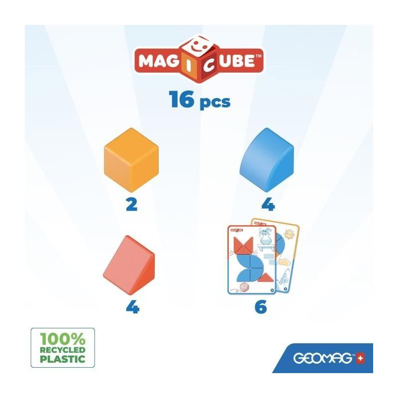 Blocs magnétiques GEOMAG Magicube - 16 pièces - Éducatif
