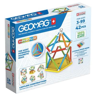 Assemble et crée avec Geomag Super Color Recycled 42 pièces!