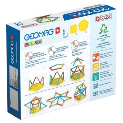 Assemble et crée avec Geomag Super Color Recycled 42 pièces!