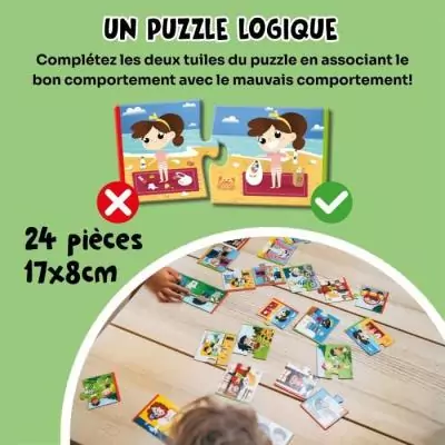 Jeux éducatifs GEOMAG Ecologic Puzzle Respectez la Terre - Mini-puzzles éducatifs - Actions écoresponsables
