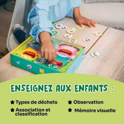 Jeux éducatifs GEOMAG - Hungry Bins - Tri sélectif - Mémoire