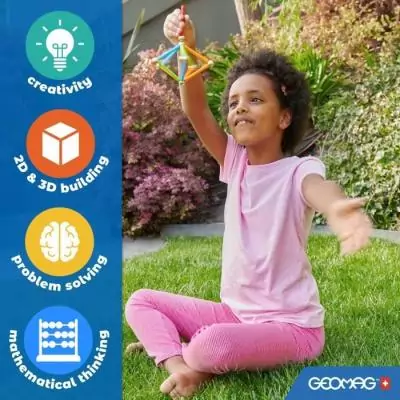 Coffret de Construction GEOMAG Glow Recycled - 42 Pièces Luminescentes