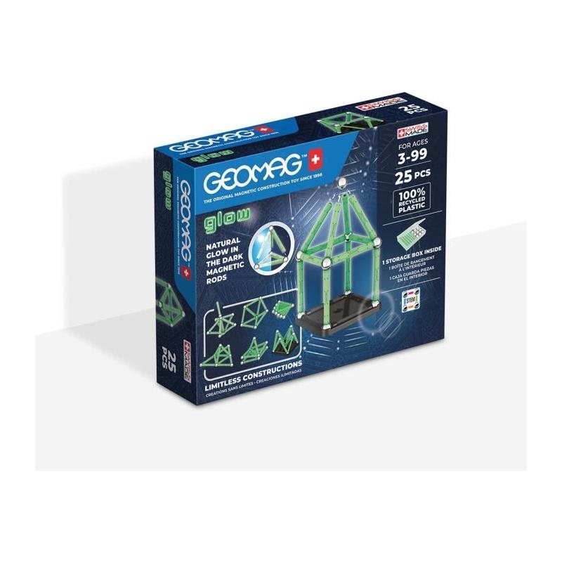 Coffret de construction GEOMAG Glow Recycled 25 pièces - Luminescent