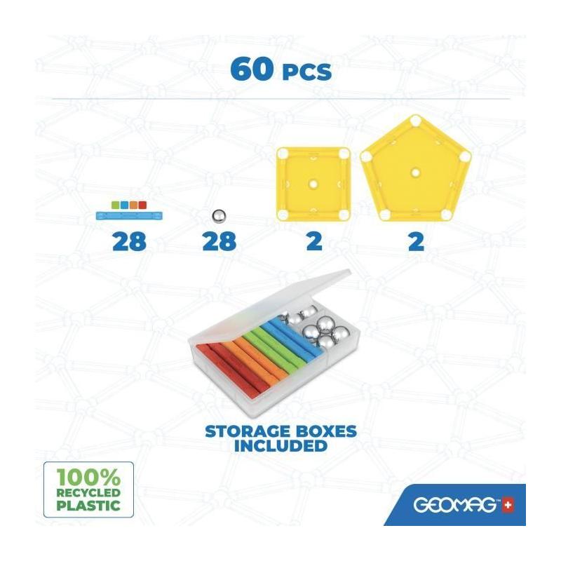 Jeu de construction magnétique GEOMAG - Panels Glitter Recycled - Écologique et Créatif