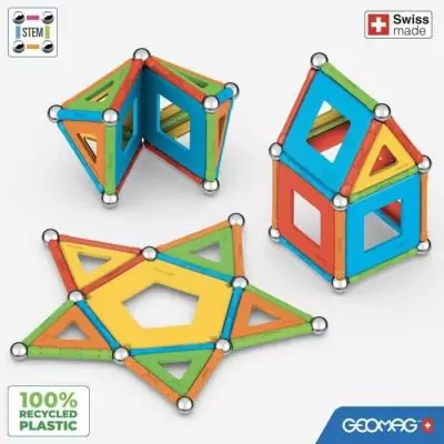 Construisez en 3D avec GEOMAG - Supercolor Panels Recycled 52 pièces