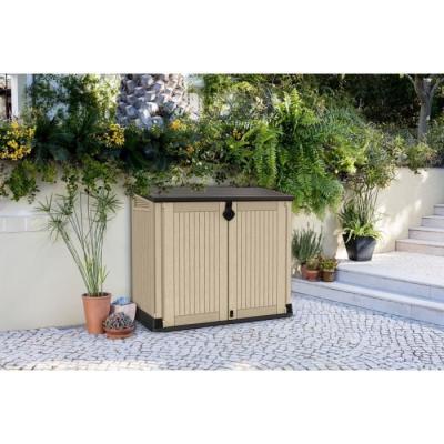 Coffre de rangement extérieur KETER 880L Beige et marron - Malle de jardin