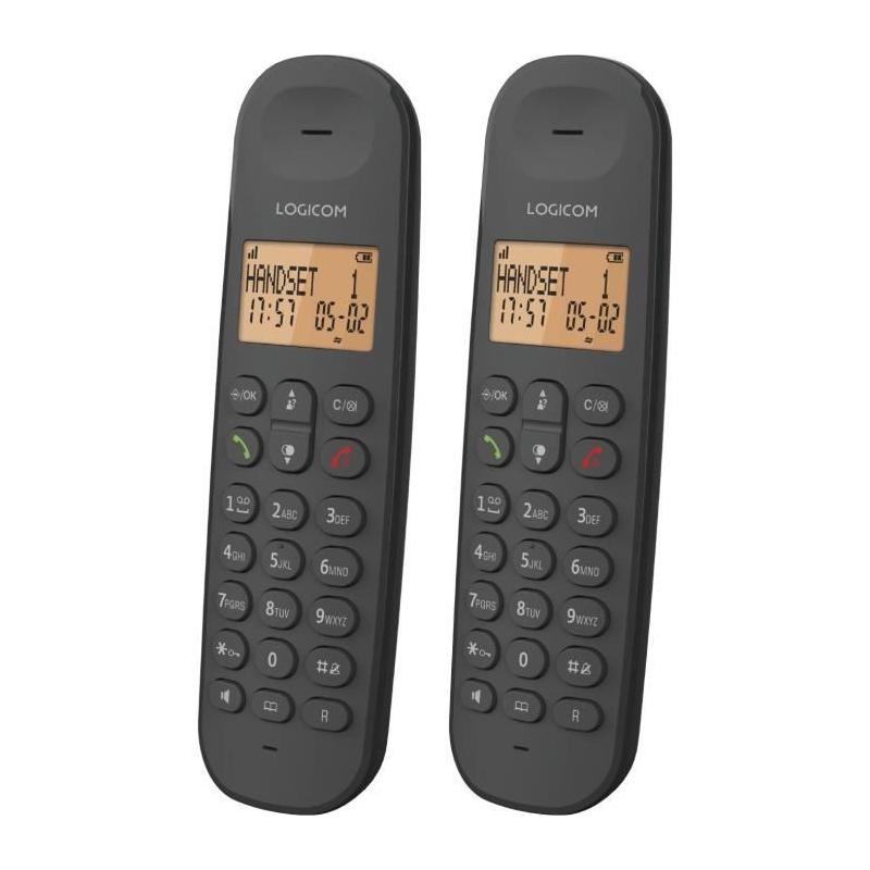 Téléphone fixe sans fil LOGICOM DECT ILOA 255T DUO - Noir - Avec répondeur