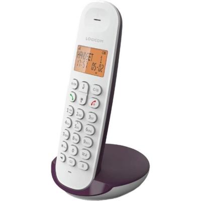 Téléphone sans fil LOGICOM DECT ILOA 150 Aubergine - Compact et élégant