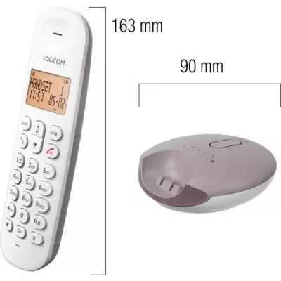 Téléphone fixe sans fil LOGICOM DECT ILOA 155T - Taupe - Avec répondeur Téléphone fixe sans fil LOGICOM DECT ILOA 155T - Taupe - Avec répondeur