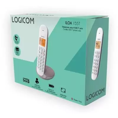 Téléphone fixe sans fil LOGICOM DECT ILOA 155T - Taupe - Avec répondeur Téléphone fixe sans fil LOGICOM DECT ILOA 155T - Taupe - Avec répondeur