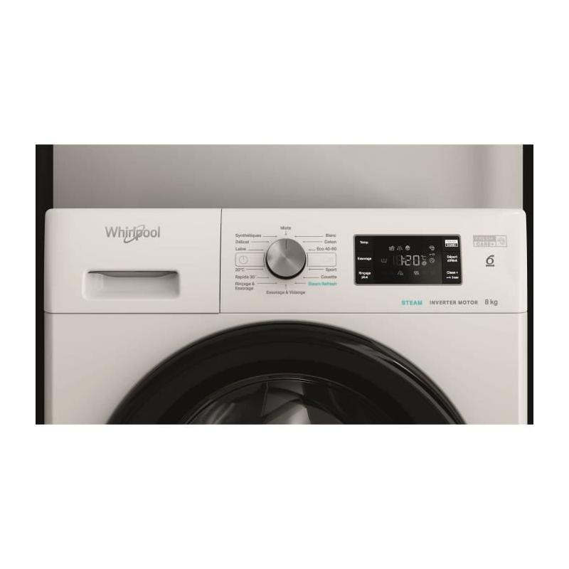 Lave-linge hublot WHIRLPOOL FFBU8258VFR - 8 kg - Induction - Classe B