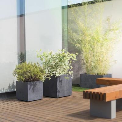 Pot de fleur Cube DEROMA Millennium R Anthracite 49 cm