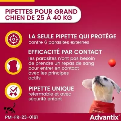 Advantix Chien Grande Race 25-40kg: Solution Antiparasitaire