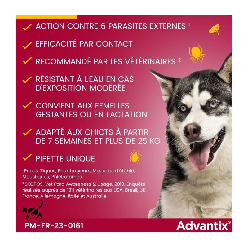 Advantix Chien Grande Race 25-40kg: Solution Antiparasitaire