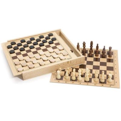 Coffret Jeux de Dames et Echecs - Plus responsable, Made in France