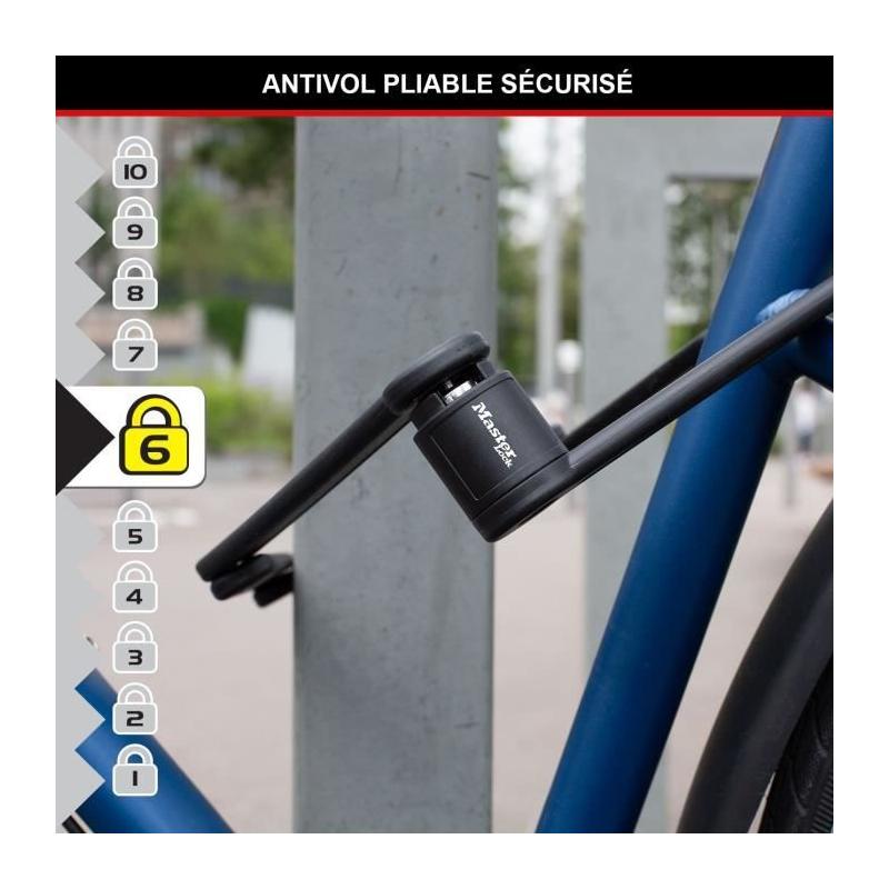 Antivol Vélo Pliable MASTER LOCK - Sécurité en Acier Trempé